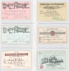 (6) Antique American Railroad Passes