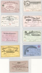 (9) Antique American Railroad Passes