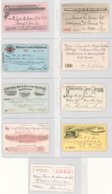 (9) Antique American Railroad Passes