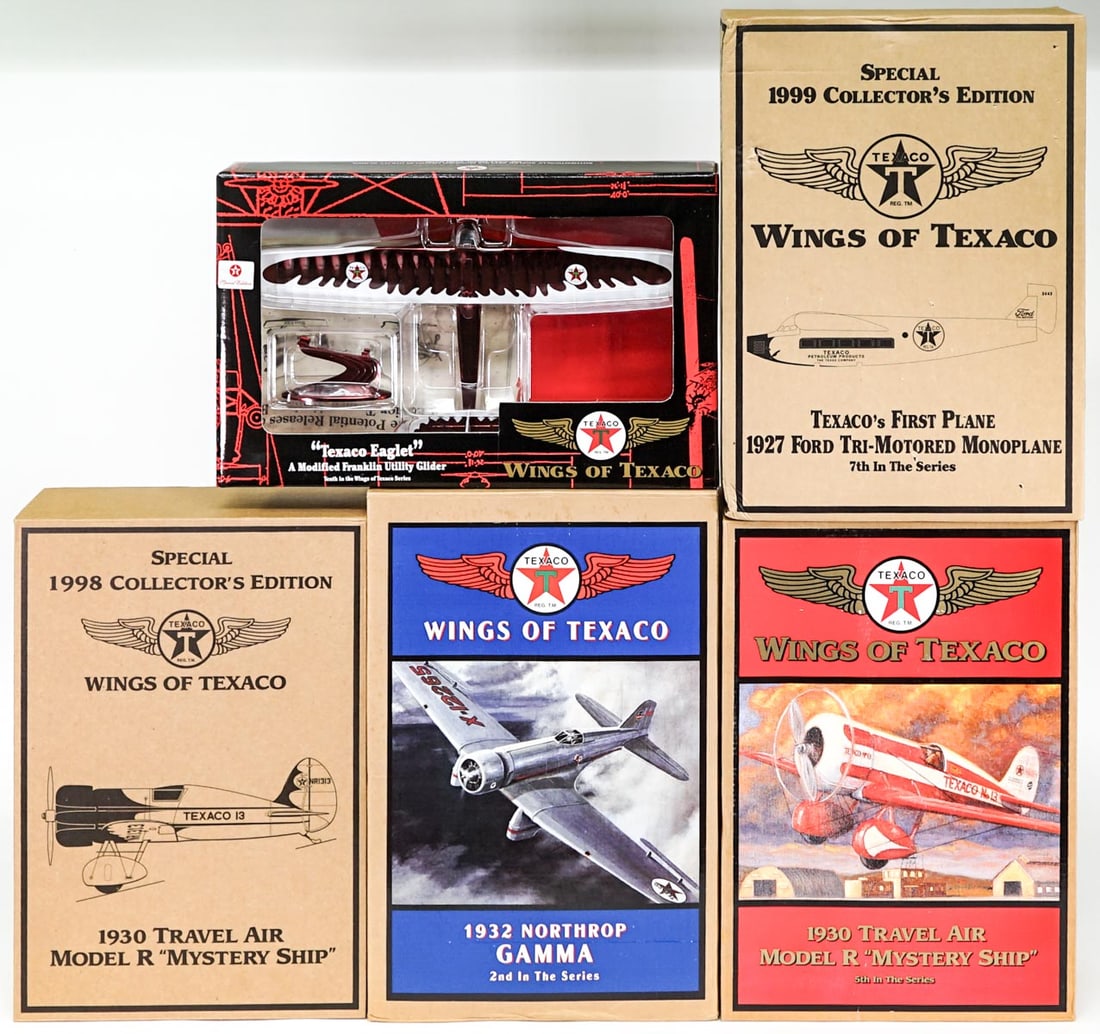 Wings of Texaco Model Airplane Coin Banks MIB (1 of 3)