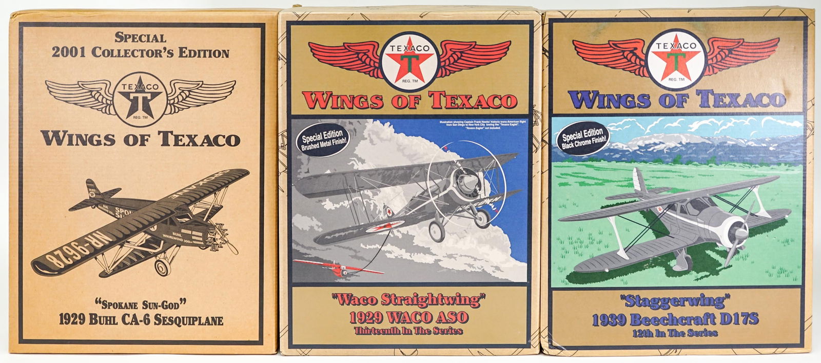 Wings of Texaco Model Airplane Coin Banks MIB (1 of 3)
