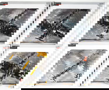 Spec Cast Model Airplane Coin Banks MIB: Four (4) Spec Cast Limited Edition Collector Banks. Include: North American P-51D Mustang; and (3) FAU-1 Corsair. All MIB. Lot measures 16 in. H x 13 in. W x 9.5 in. D for shipping purposes only. The