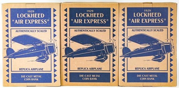 ERTL (3) Model Airplane Coin Banks MIB