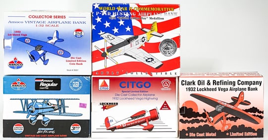 Liberty Spec Cast Model Airplane Coin Banks MIB