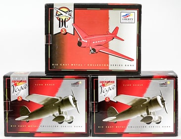 Liberty Spec Cast Model Airplane Coin Banks MIB