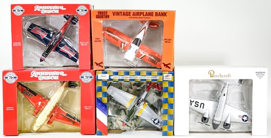 Liberty Spec Cast Model Airplane Coin Banks MIB
