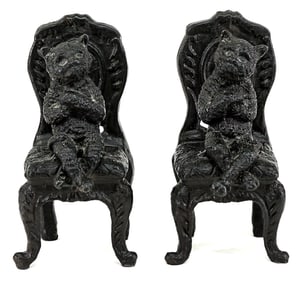 Pair of Black Cat Cast Iron Bookends