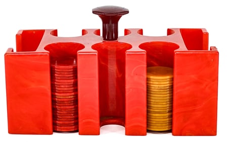 Red Catalin Poker Chip Mini Rack