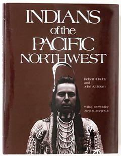 Indians of the Pacific Northwest by Brown SIGNED: Indians of the Pacific Northwest by Robert H. Ruby and John A. Brown. Inscribed and signed on half title page. 1982 second printing. University of Oklahoma Press. 294 pp. Green leatherette covers. Boo