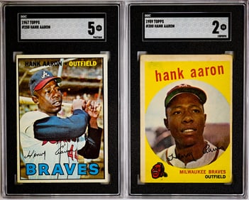 Hank Aaron Baseball Cards (2)