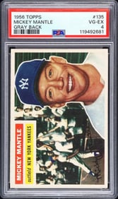 1956 Topps Mickey Mantle #135 Gray Back SGC 4