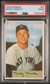 1954 Bowman Mickey Mantle #65 PSA 2