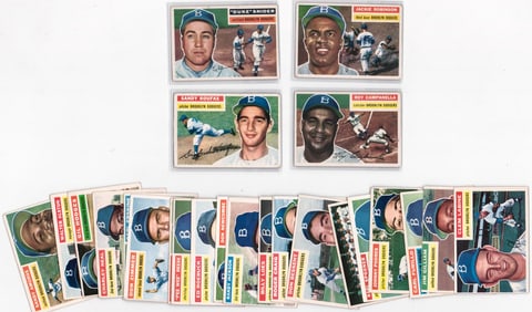 1956 Topps Baseball Brooklyn Dodgers Cards (24)