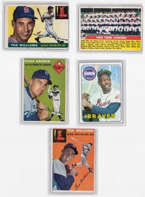 (5) 1950's/1960's Topps Baseball Cards (HOF)