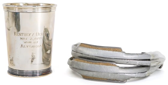 Alysheba Race Worn Horse Shoes, Sterling Cup
