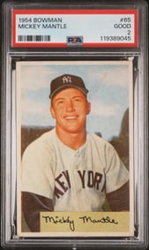 1954 Bowman Mickey Mantle #65 PSA 2