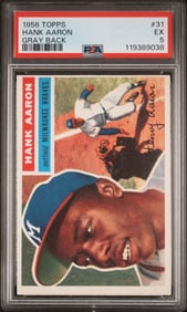 1956 Topps Hank Aaron Gray Back #31 PSA 5