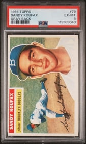1956 Topps Sandy Koufax Gray Back #79 PSA 6