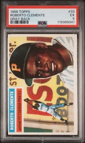 1956 Topps Roberto Clemente Gray Back PSA 5
