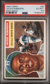 1956 Topps Jackie Robinson Gray Back #30 PSA 6.5