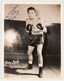 Tony Zale (Boxing) 8x10 Photo SIGNED BAS COA