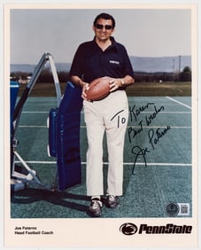 Joe Paterno 8x10 Photo SIGNED BAS LOA