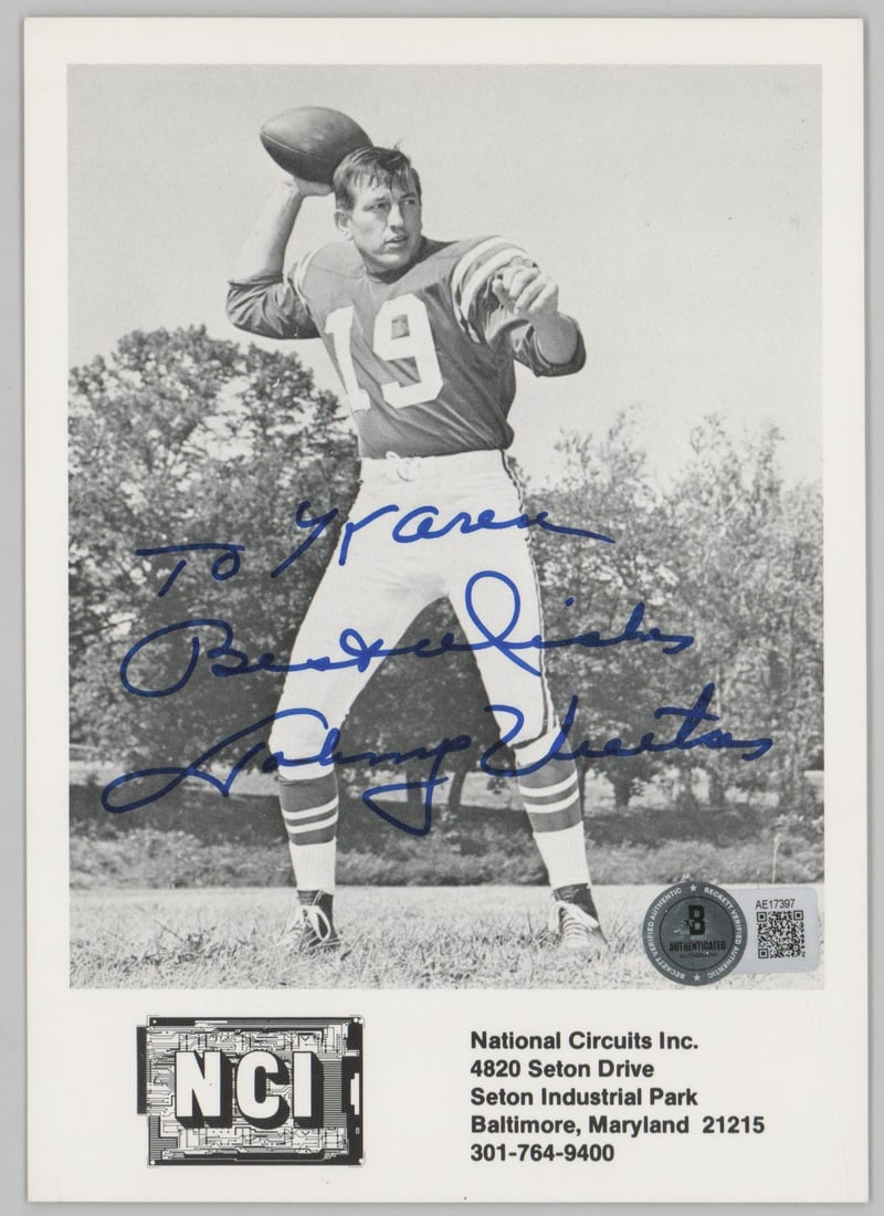 Johnny Unitas 5x7 Photo SIGNED BAS LOA (1 of 4)