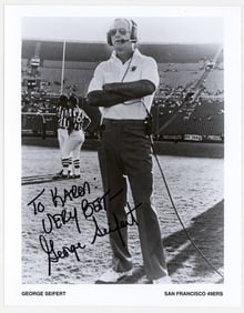 George Seifert 8x10 Photo SIGNED BAS COA