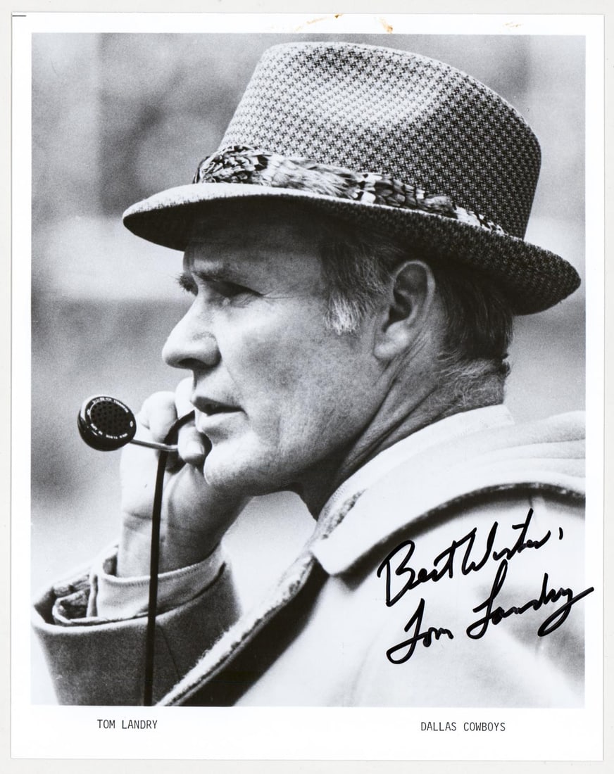 Tom Landry 8x10 Photo SIGNED BAS COA (1 of 3)