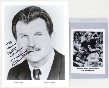 Bears Mike Ditka / Jim McMahon Photos SIGNED COA