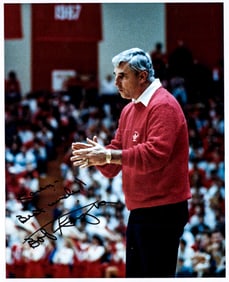 Bobby Knight 8x10 Color Photo SIGNED BAS COA