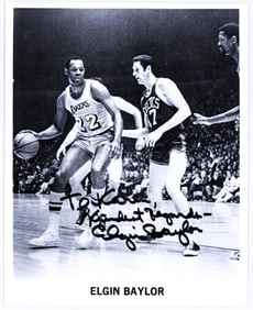Elgin Baylor 8x10 Photo SIGNED BAS COA