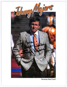 Johnny Majors 8x10 Photo SIGNED BAS COA