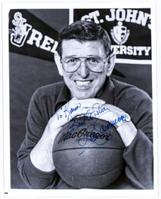 Lou Carnesecca 8x10 Photo SIGNED BAS COA