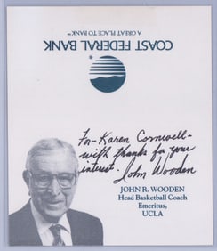 John Wooden Signed Notecard