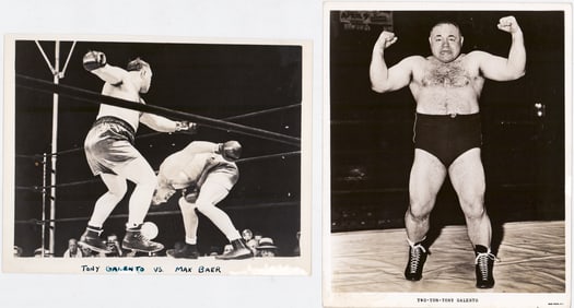 Tony Galento vs Max Baer 8x10 (2) Vintage Photos
