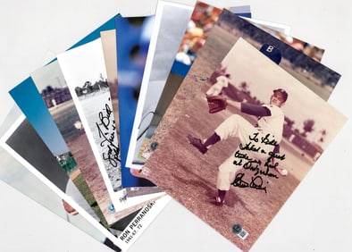 Dodgers MLB Greats (12) SIGNED Photos COA