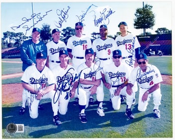 Dodgers Greats (10) Signatures Photo BAS LOA