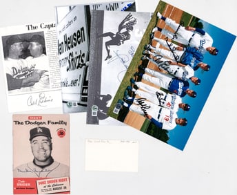 MLB Dodgers Greats SIGNED Photos COA LOA**