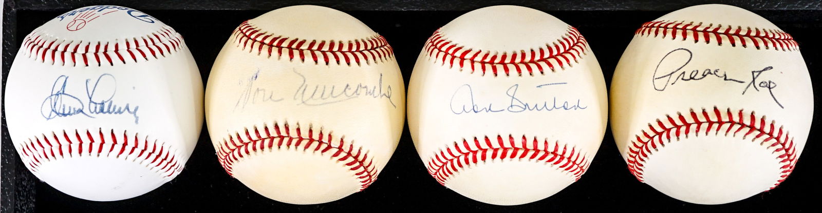 LA Dodgers Pitching Greats Single Signed BB COA: Four (4) LA Dodgers pitching Greats single signed baseballs. Beckett Authentication Services - Certificate of Authenticity. Include: Preacher Roe BAS #BS35528; Don Sutton BAS #BS35533; Don Newcombe BA