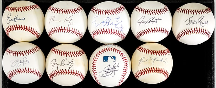 MLB Past Dodgers (9) Single Signed Baseballs COA