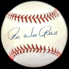 Pee Wee Reese Single SIGNED Baseball BAS COA