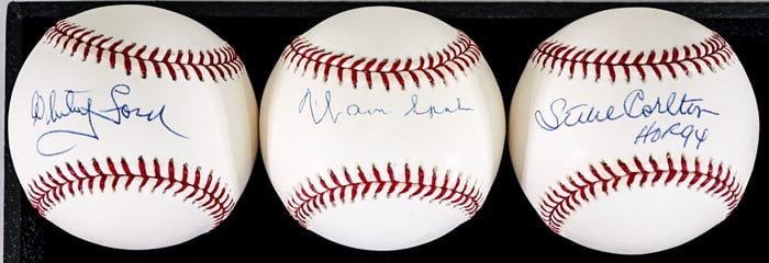 MLB Member (3) Single Signed Baseballs COA