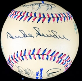 Brooklyn Dodgers Greats Multi-Signed Baseball LOA