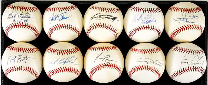 MLB Past Dodgers Single Signed Baseballs BAS COA