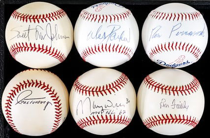 1965 LA Dodgers Members (6) Single Signed BB COA