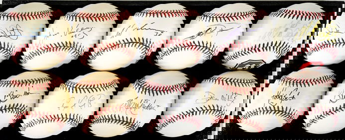 MLB Past LA Dodgers (10) Single Signed BB COA