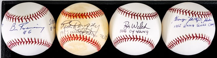 MLB Baseballs (4) Single Signed (Inscribed) COA