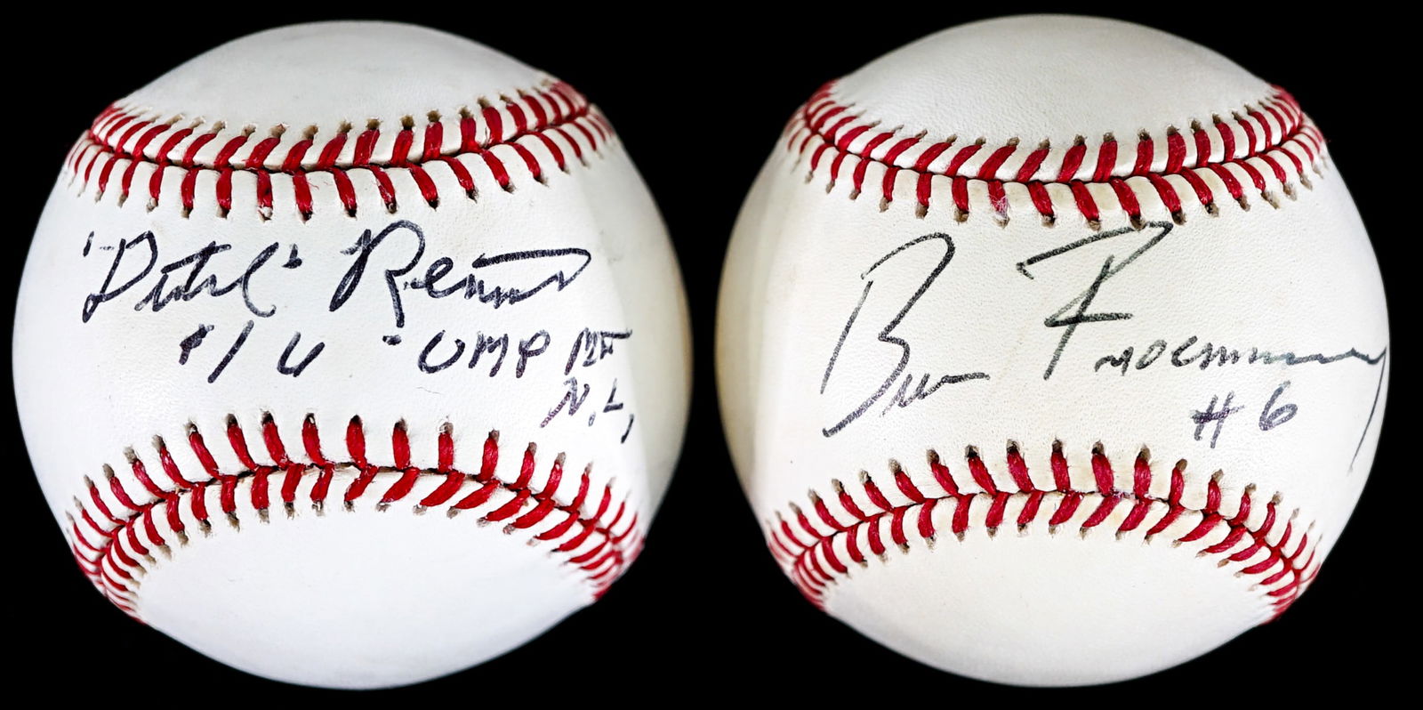 Umpires (2) Signed Baseballs COA (1 of 2)