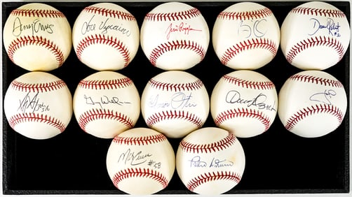 MLB LA Dodgers (12) Single Signed Baseballs COA